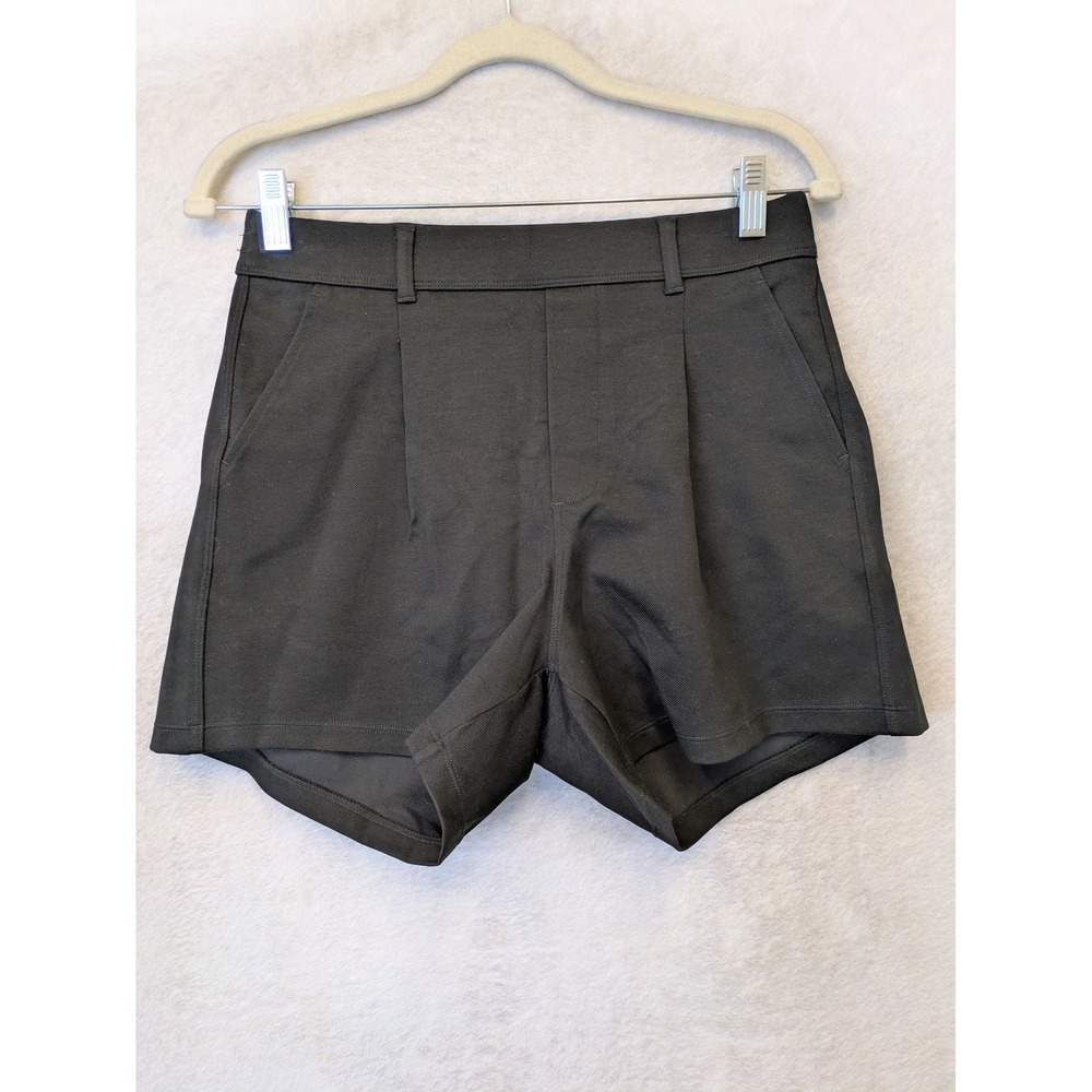 NEW IUGA Active Shorts Women's S Black Pleated High Rise Elastic Back